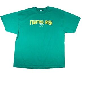 AS Sports Notre Dame Fighting Irish Green Graphic T-Shirt Mens 2XL 50-52 Mexico